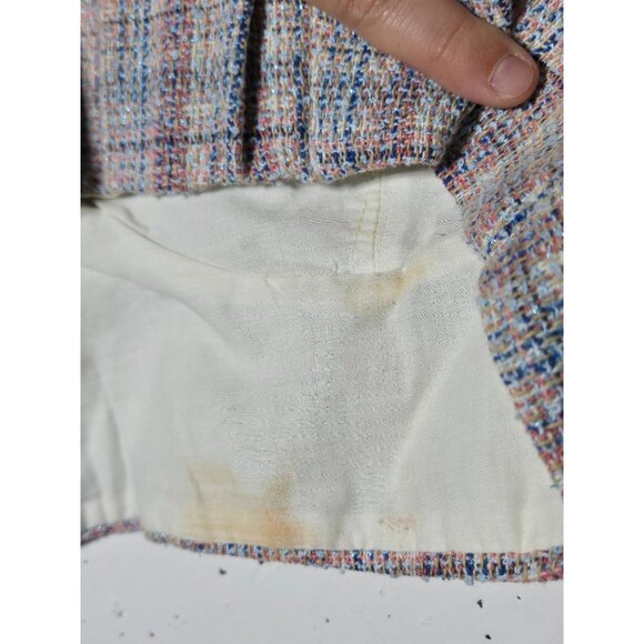 NWT Zara Womens Tweed Bustier Crop Top Size XLarge Summer Festival Metallic - Picture 3 of 9